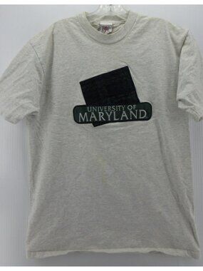 VINTAGE Maryland Terrapins Shirt XL University Top Threads 90s Plaid *